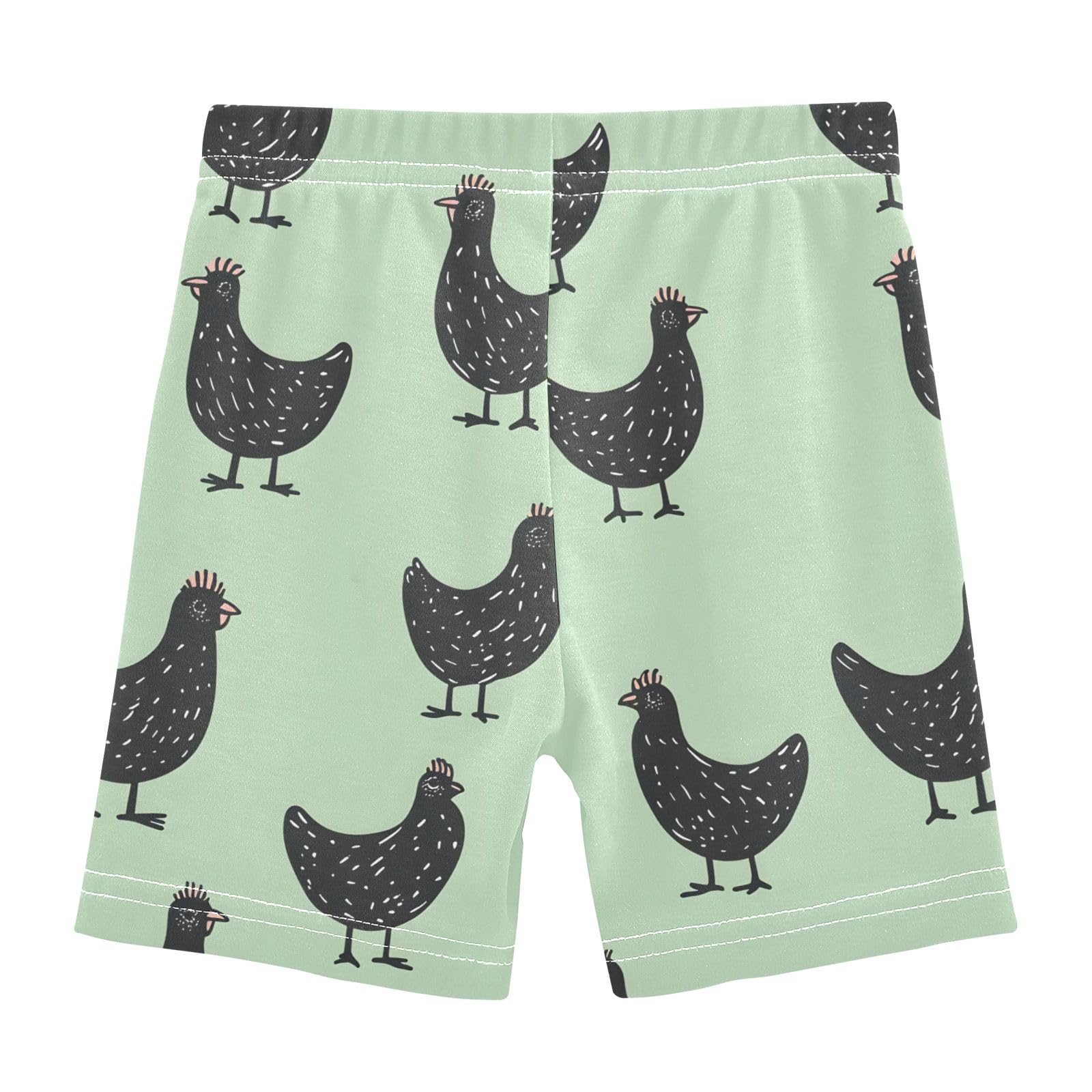 CHIFIGNO Black Chickens Bike Shorts for Girls Cartwheel Shorts Cotton Under Dress Dance Short Size 6