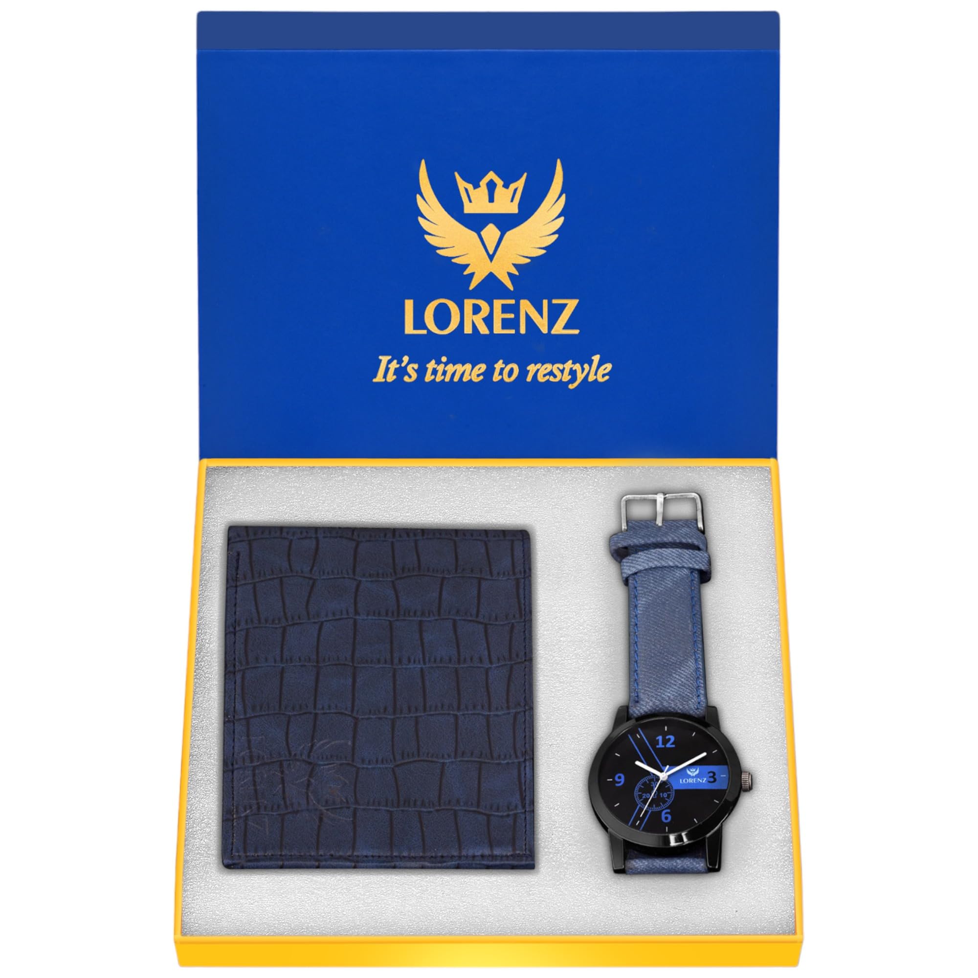 LORENZ Mens Gift Combo Set of Watch, Wallet & a Gift Box | CM-2014WL-06 (B07MW9KZM3) Amazon Price History, Amazon Price Tracker
