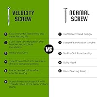 Vista 4 de VVelocity - Tornillos para madera de 5 pulgadas de largo para exteriores, puntas Torx T25 (talla #12), juego de tornillos de madera largos