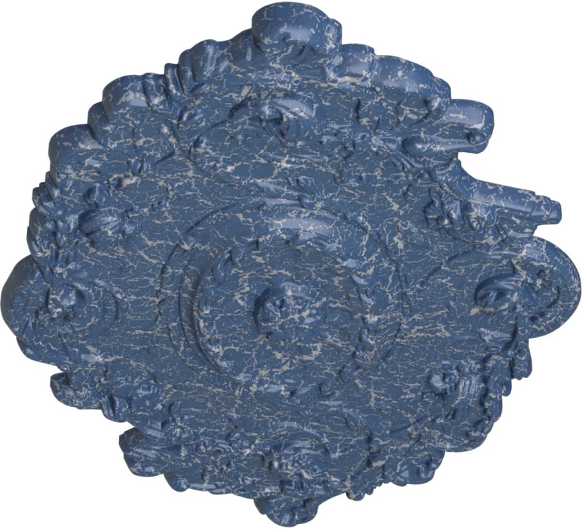 30 1/2"W x 20"H x 1 1/2"P Strasbourg Ceiling Medallion, Hand-Painted Americana Crackle