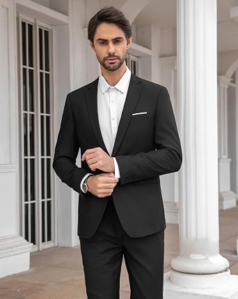 Cloudstyle Men's Suit Jacket One Button Slim Fit Sport Coat Business Blazer