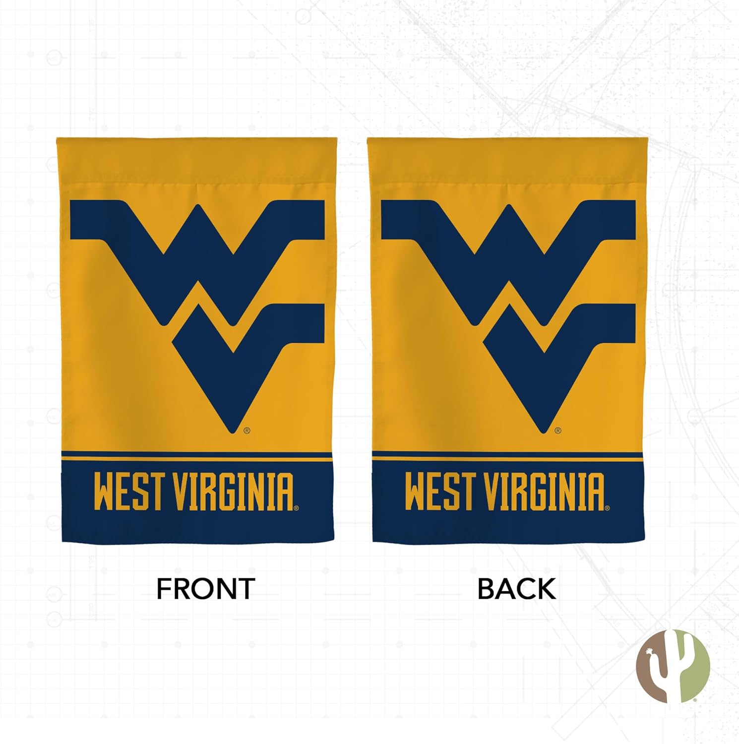 Desert Cactus West Virginia University WVU Garden Flag – 19 x 12 inch West Virginia Mountaineers Banner, For Outdoor Display and Events (Design B) - Image 2