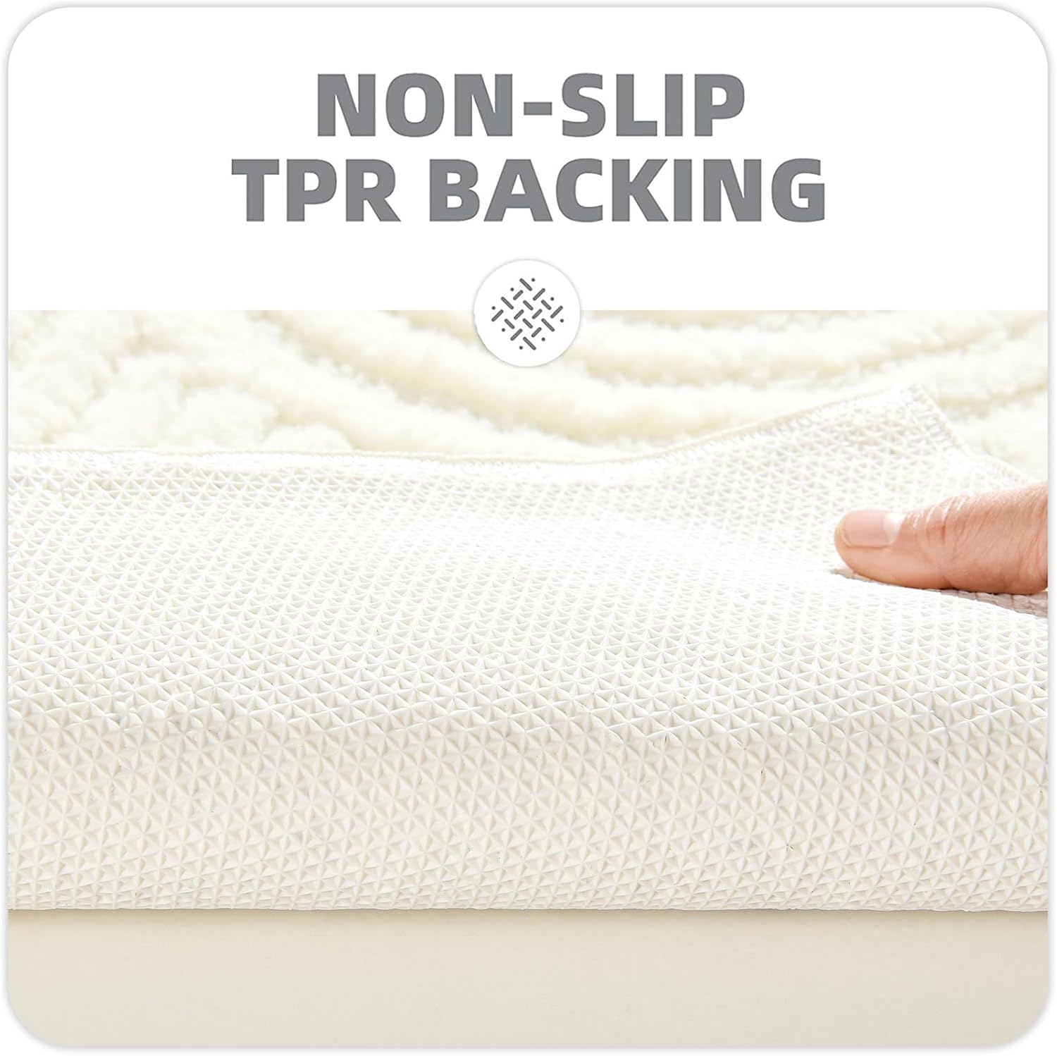 Boho Cute Bath Mat Non-Slip 20’’W x 32’’L Luxurious Modern Minimalist Rainbow White Tufted Bathroom Rugs Rubber Backed, Scandinavian Bohemian Geometric Bath Rug Microfiber Absorbent Floor Mat