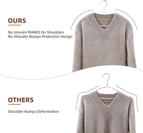 Miniatura 7 de MOPALL Perchas antigolpes, paquete de 20 perchas antideslizantes y ahorran espacio, perchas de ropa resistentes con revestimiento de goma, contorno