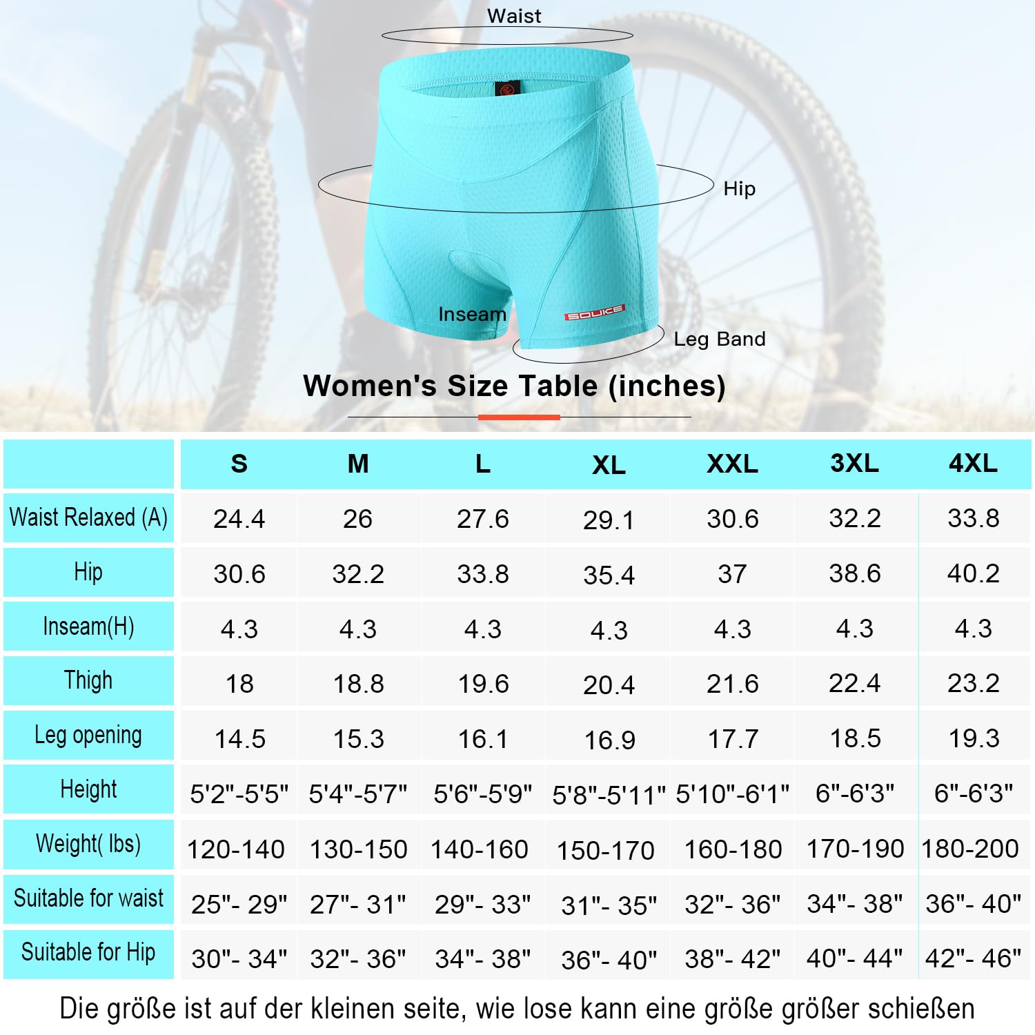 Souke Sports Cuissard de Vélo Femme 3D Rembourré Respirant Séchage Rapide