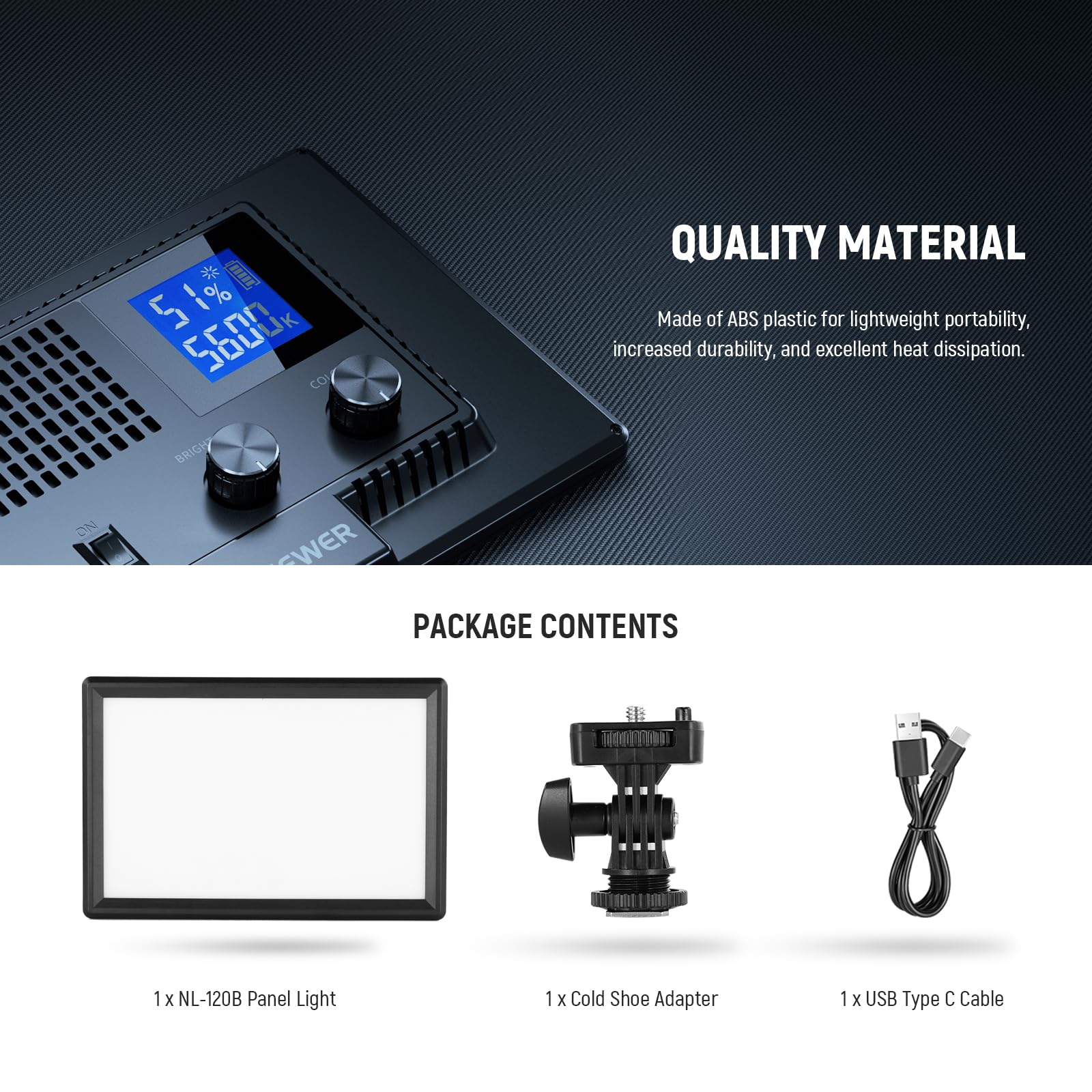 NEEWER BASICS 9" panel świetlny LED, 3200-5600K, regulowane oświetlenie boczne, IRC 95+, 800lux,4000 mAh, możliwość ponownego ładowania, do nagrywania wideo, strumieniowego, selfie, vloga, fotografii