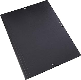 Confezione da 5 cartelline semplici con gomma elastica, formato A2, colore nero