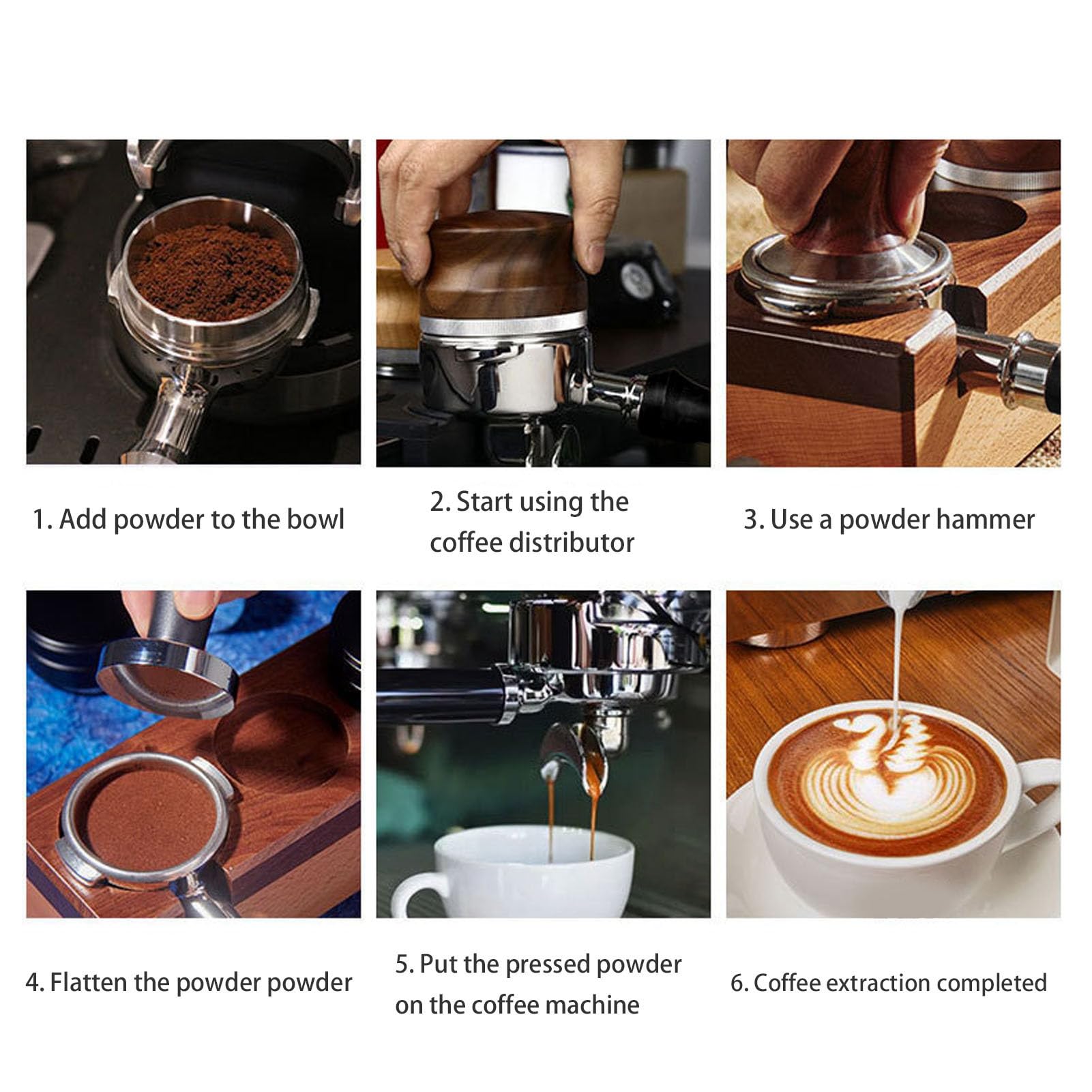 Cocoarm Portafilter do Kawy 54 Mm Uchwyt z podwójną wylewką ze Stali Nierdzewnej Filtr do Kawy z Odłączanym Koszem Domowego Parzenia 870 880 8 Series (BLACK)