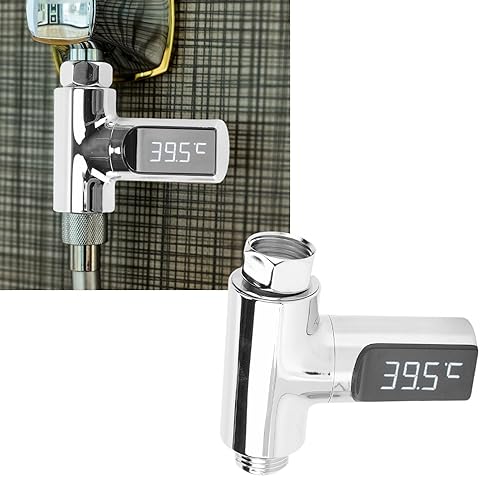 Miniatura 4 de FTVOGUE Termómetro de ducha LED, termómetro digital de flujo de agua de lectura instantánea con pantalla LCD grande, para baño, cocina, grifo y