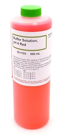 ALDON Innovating Science 4.00 pH Standard Buffer Solution, Red, 500mL - The Curated Chemical Collection