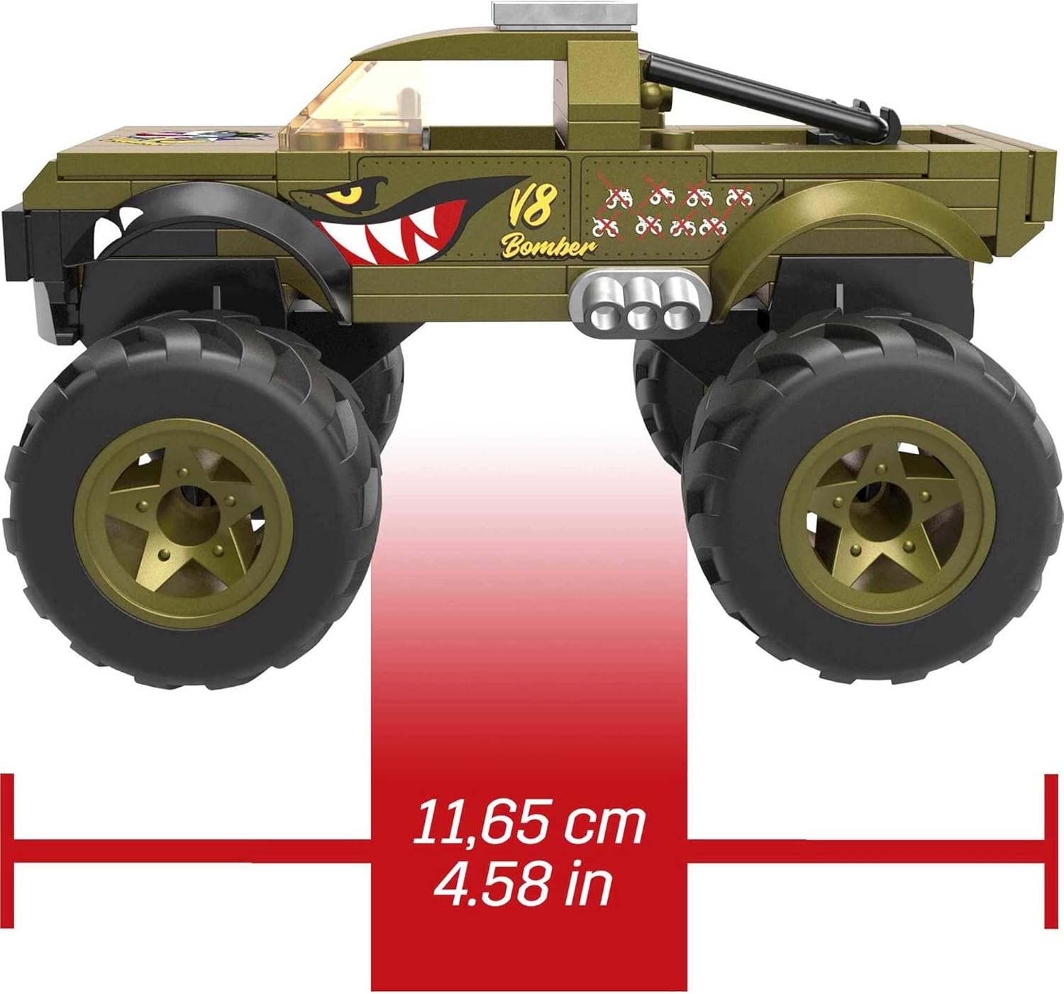 Mega Hot Wheels V8 Bomber Monster Truck Building Set with 86 Pieces