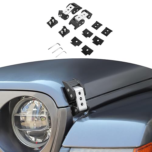 Miniatura 43 de RT-TCZ Kit de pestillos de capó para Wrangler compatible con Jeep Wrangler JK JL Gladiator JT, accesorios exteriores rojos, 2 piezas (3 agujeros)