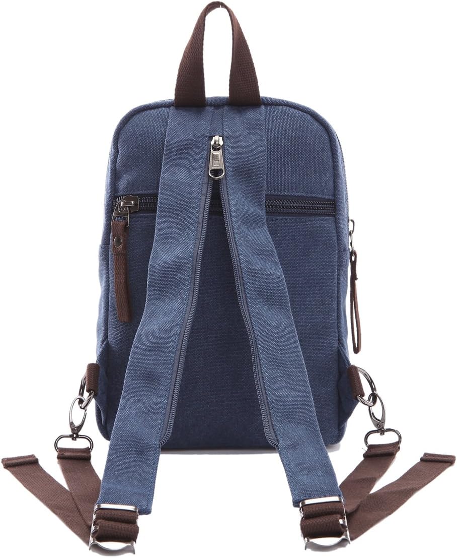 Arbag Small Cute Backpack Vintage Casual Canvas Shoulder Bag Daypack (Navy blue)