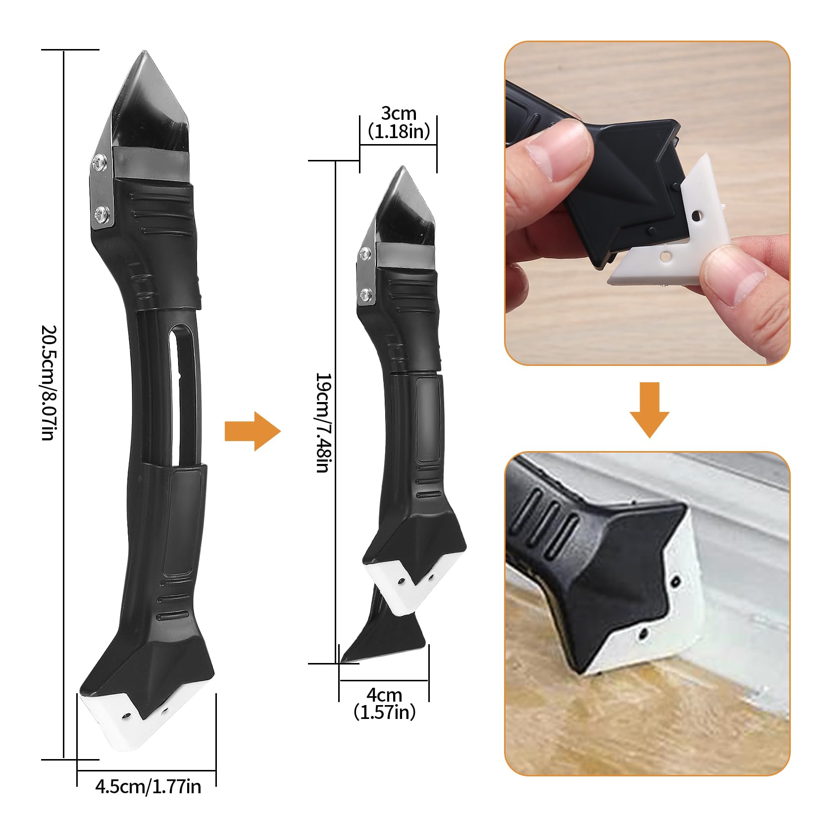 Silicone Caulking Tool Kit - Remover and Scraper With Pads for Bathroom Kitchen Finishing and Smoothing - Sealant Grout Removal Tools - Image 3