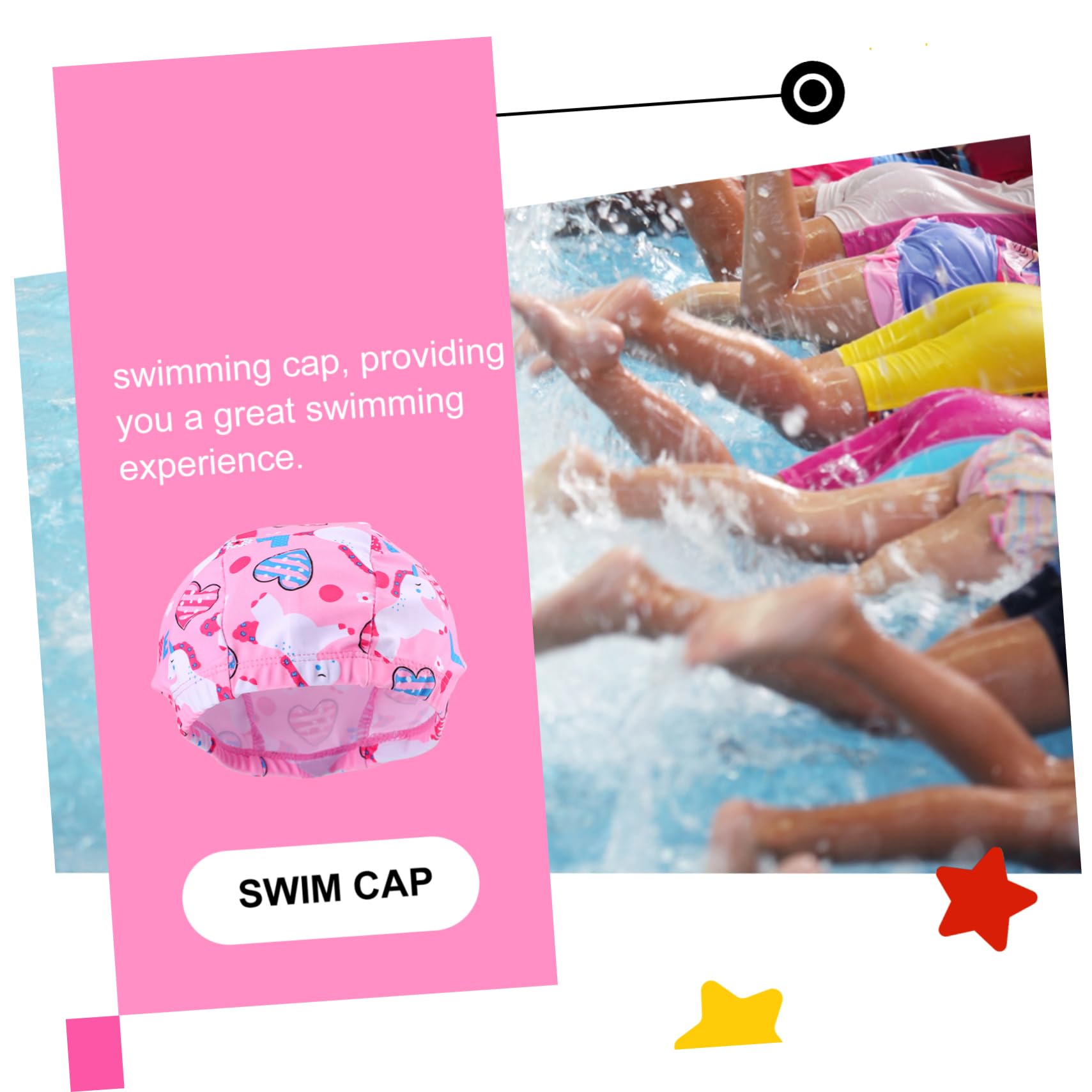 Yardwe Bonnet De Bain Enfant Bonnet De Bain Étanche Bonnet De Natation Élastique Nageurs Lunettes De Natation Adulte Prise De Dessin Animé Chapeau De Bain Enfant