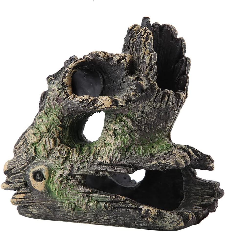 Aquarium Driftwood Decoration Artificial Resin Tree Trunk for Fish Tank Ornaments Resin Decor for Shrimp Refuge House Breeding