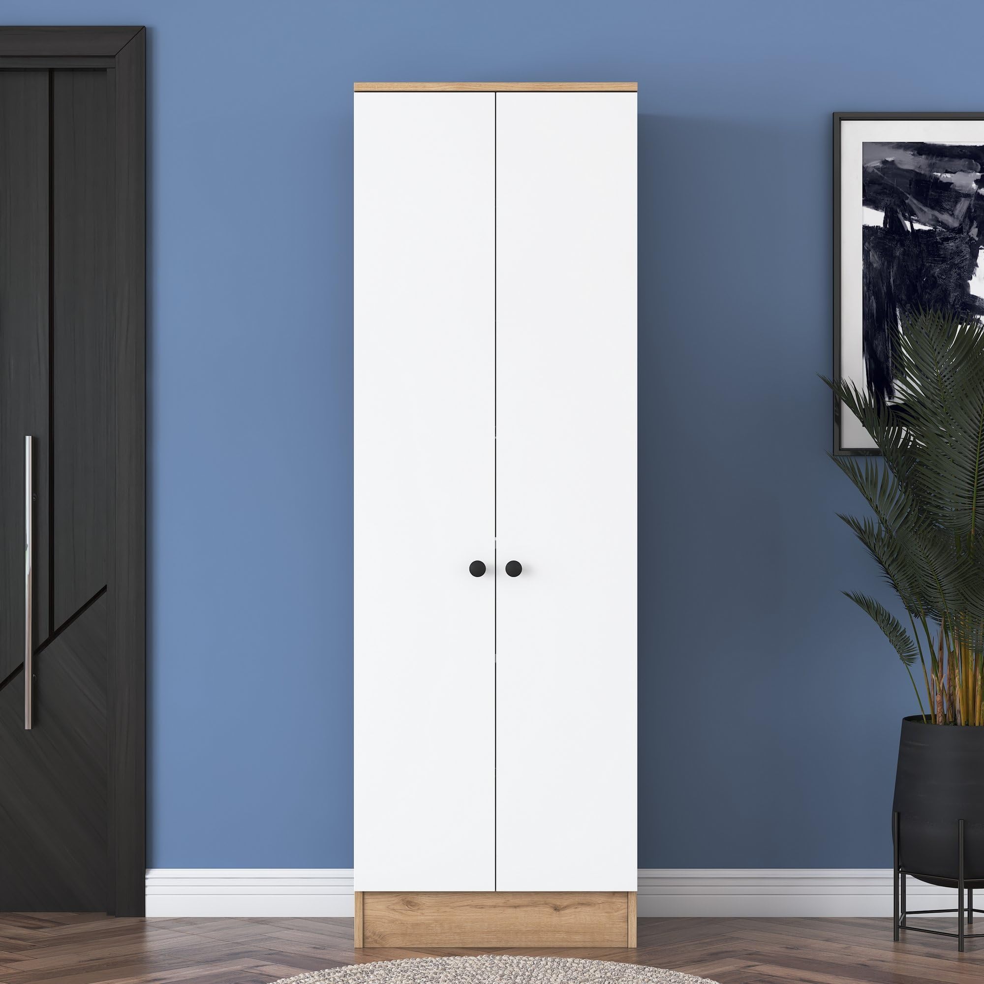 Armario de madera Emob ideal para organizar pasillos estrechos y dormitorios modernos