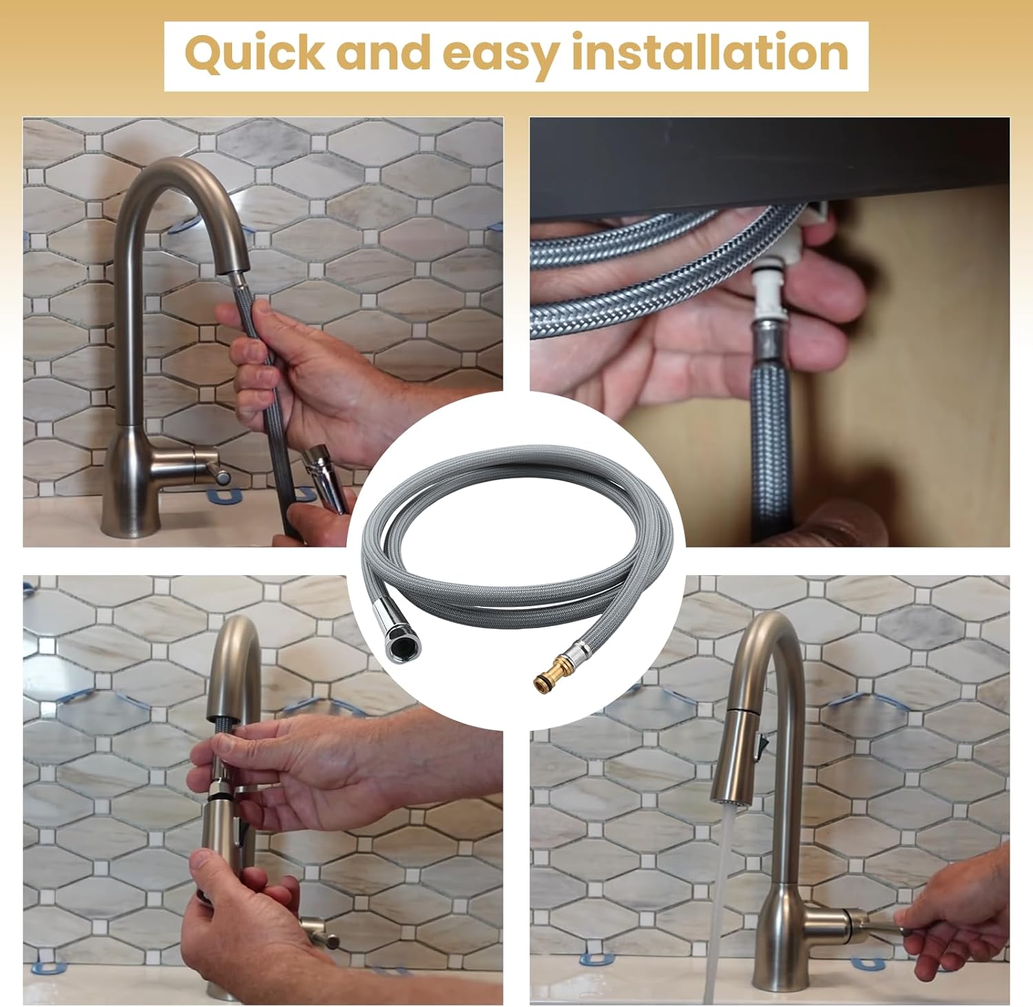 150259 Pull Ddown Hose Kit for Moen Kitchen Faucets Replacement Part 150259,187108,Replacement Pull Ddown Faucets Hose Kit for Moen Pull Down Faucets,68" Quick Connect Hose 1-Pack