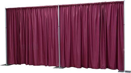 Miniatura 9 de OnlineEEI, Kit de telón de fondo portátil para tuberías y cortinas, 8 x 20 pies, cortinas negras (BBD9990820CDPR750)