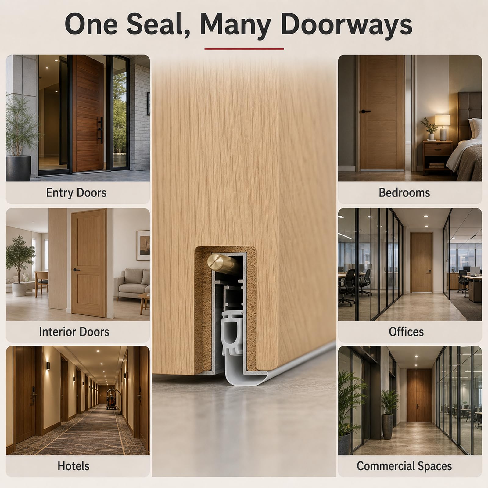 Paraspifferi Porta Automatico Sollevabile,Guarnizioni Automatiche Sottoporta,Paraspifferi Automatico,Regolabile E Fonoisolante,per Uffici,Hotel E Ingressi Commerciali