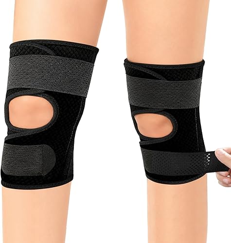 Koxtyzo Kniebandage Damen Männer, 2 Stück Verstellbare Kniestütze mit Seitenstab