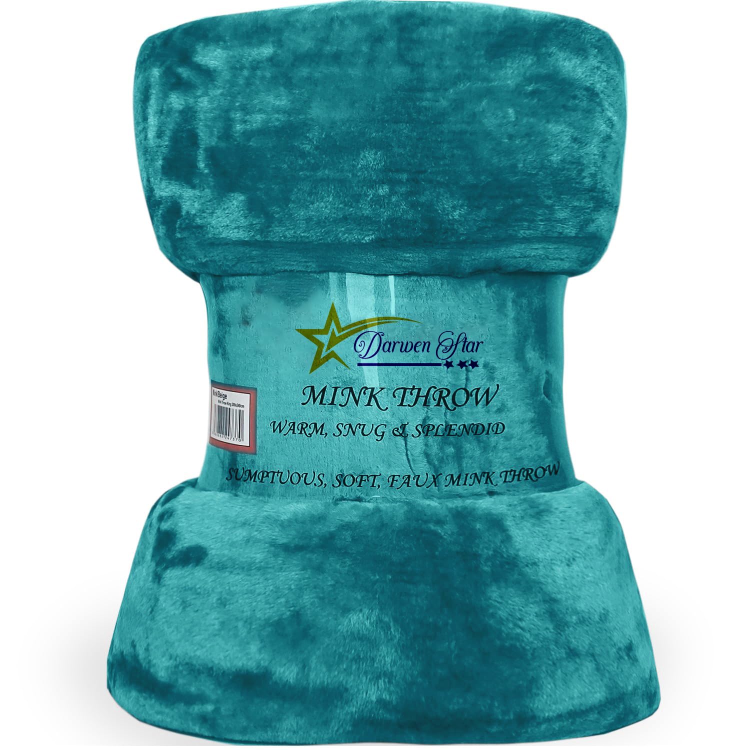 DARWEN STAR- Luxury Faux Fur Throw, Mink fleece throw Blanket/Sofa Throw/Bed Throw, Soft & Warm Blanket- Double &King (King(200 x 240cm), Teal)