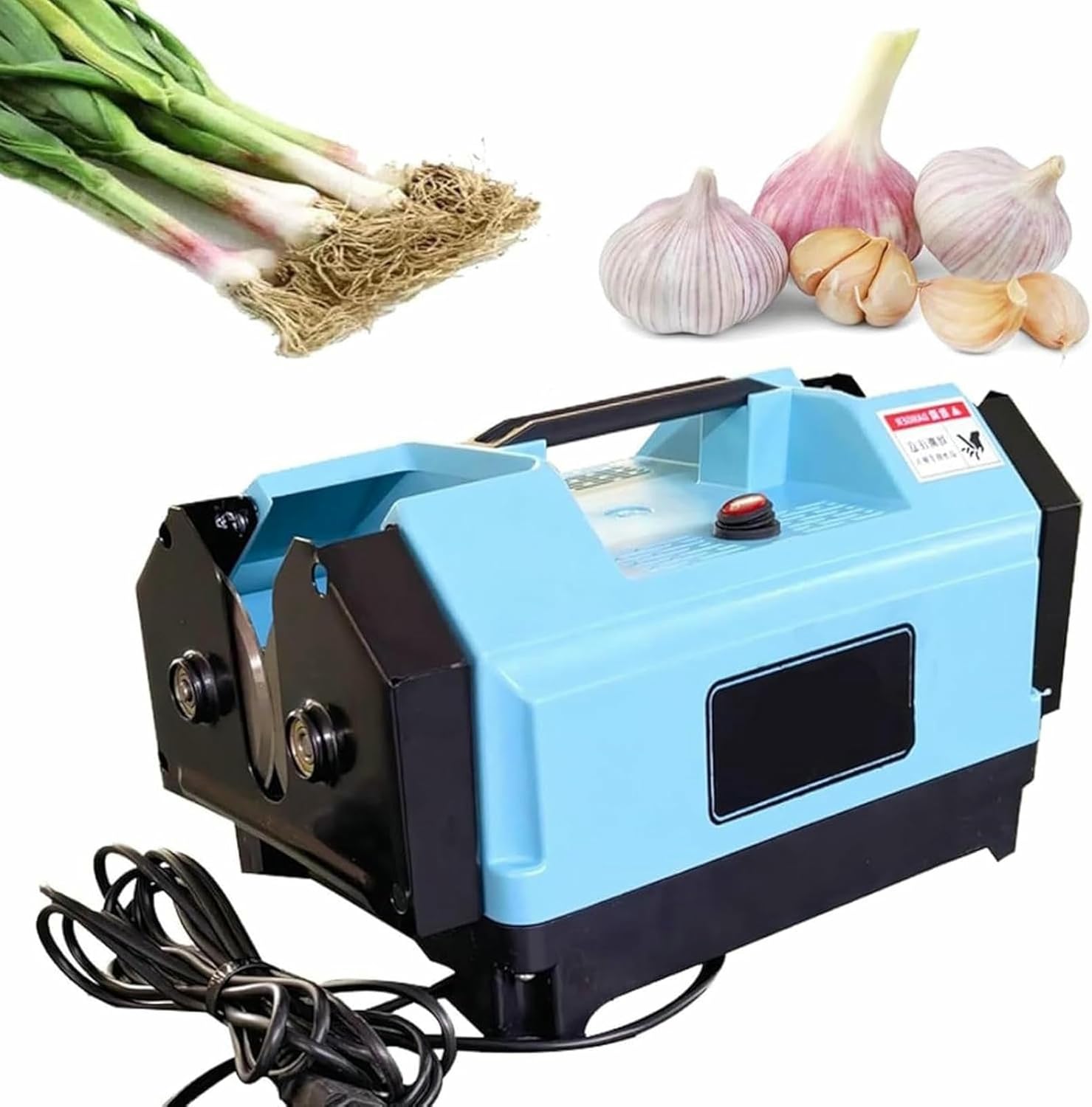 Electric Garlic Top Tails Remover Machine, Bilateral Garlic Root Stem Cutter, for Garlic Farmer