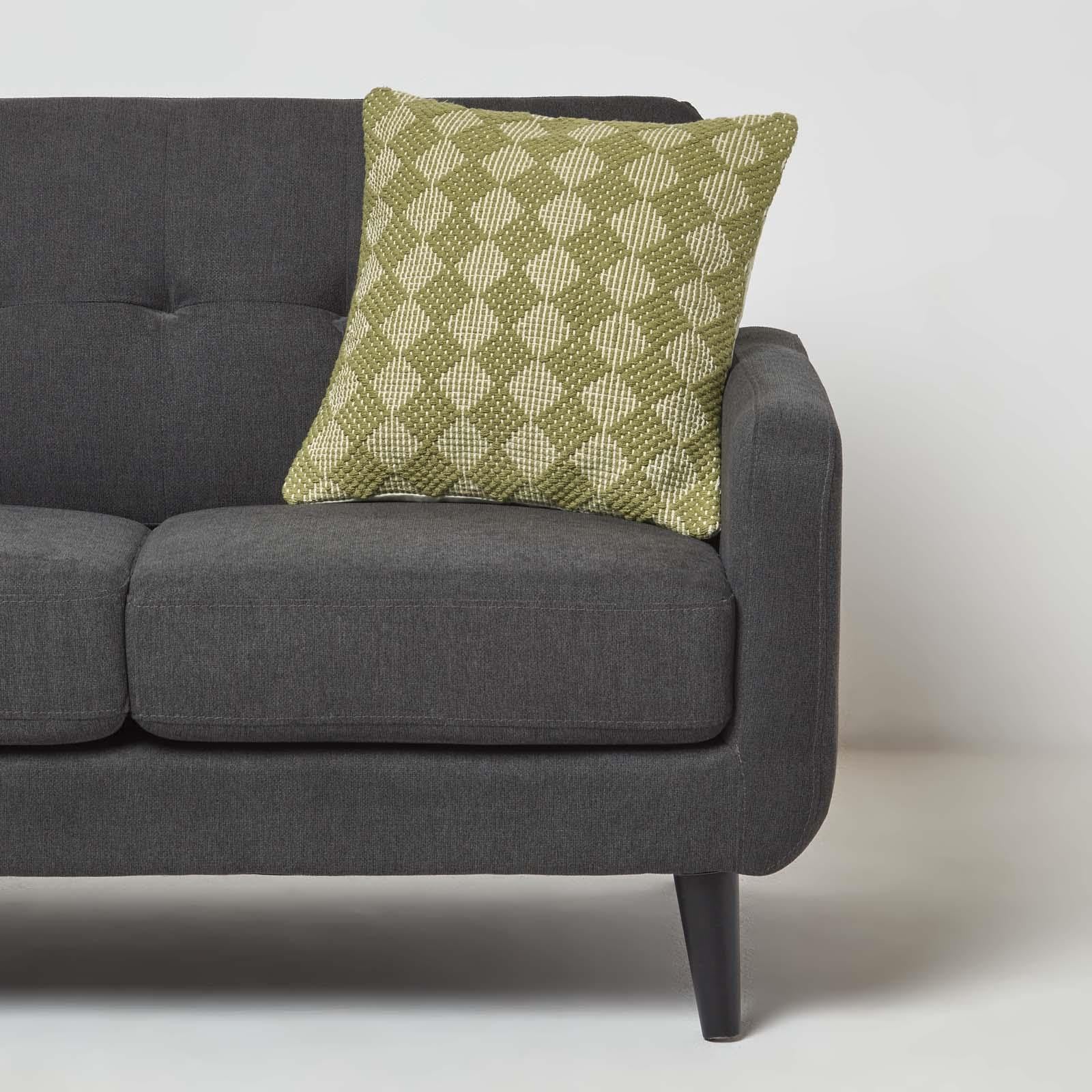 Cuscino Quadrato 45x45 Cm In Cotone E Lino Verde Con Motivi Botanici Tarragona 1