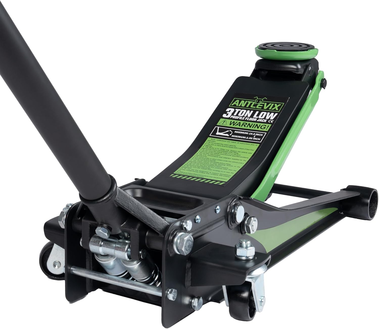 Heavy-Duty 3-Ton (6,600 lbs) Low Profile Hydraulic Floor Jack, Steel, Dual Piston Pump – for Cars, SUVs, and Trucks – Garage & Shop Maintenance