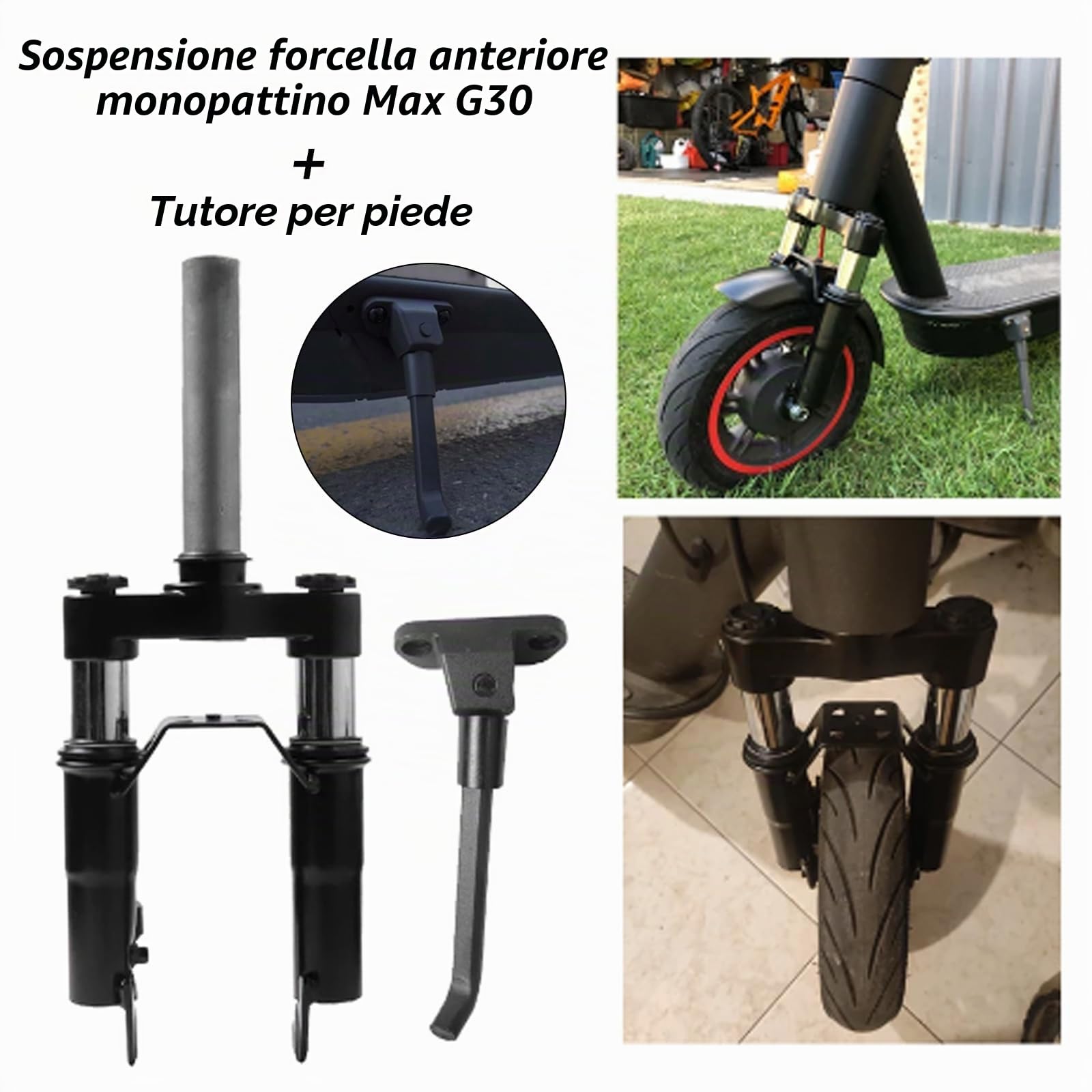 Aisny Forcella Ammortizzata per Scooter E, Sospensione per Segway Ninebot Max G30D G30LD G30D 2 G30LE Ammortizzatore per Scooter E Forcella Antiurto per Modifica e Riparazione Ninebot Max G30