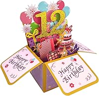 Vista 9 de Tarjeta de feliz cumpleaños 3D, tarjetas de felicitación de papel desplegables con tarjeta en blanco y sobre, regalo de cumpleaños único