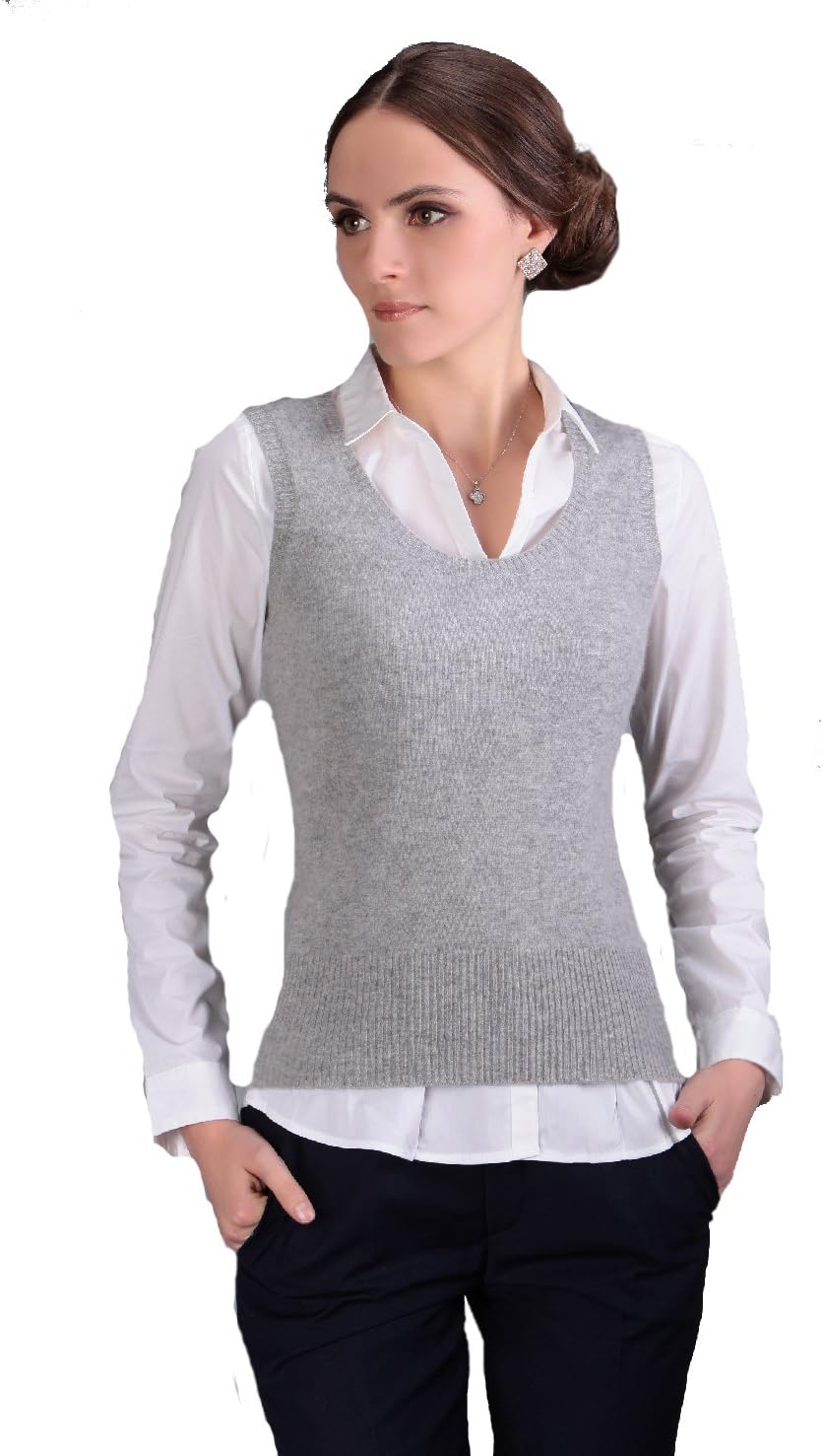 Classic Roundneck Cashmere Vest ‘Kim’ (Grey, Blue, Toffee, Red) 8451
