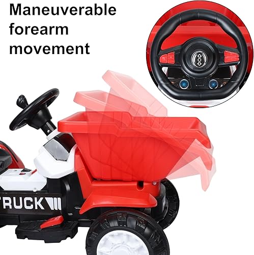 Miniatura 4 de Bulldozer para niños, juguete de tractor excavadora al aire libre, cubo de carga frontal, reproductor de música, vehículo eléctrico de construcción