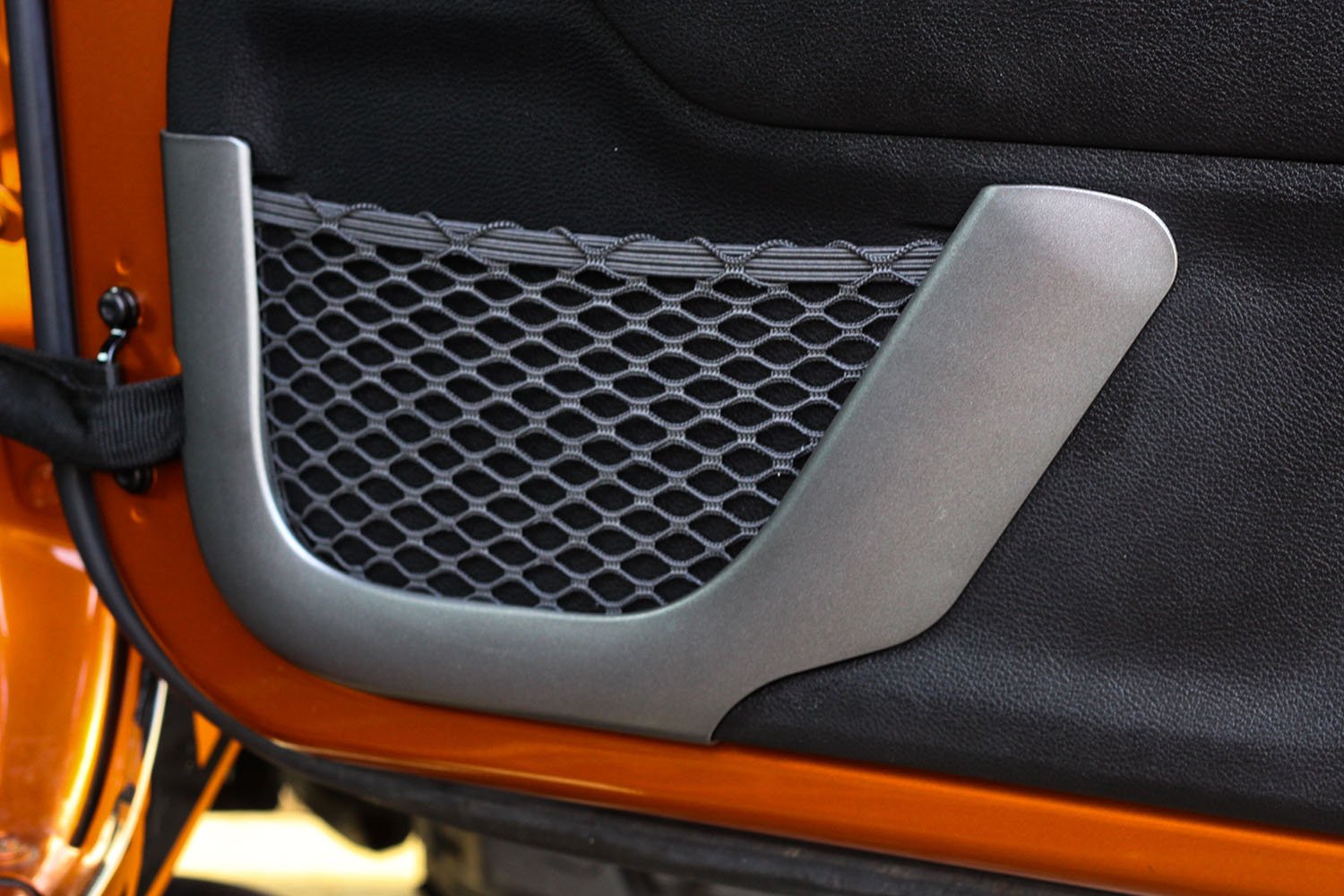 RealTruck Rugged Ridge | Door Net Trim, Front, Charcoal | 11157.21 | Fits 2011-2018 Jeep Wrangler JK