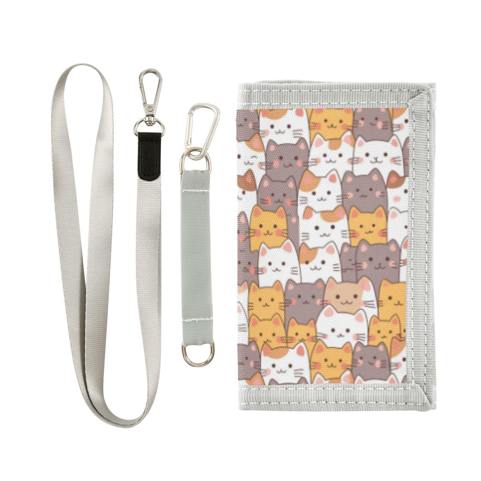 Wusikd Cartoon Cats Kids Wallet for Boys Girls Cute Toddler Trifold Wallet Novelty Wallet for Teens Women Men