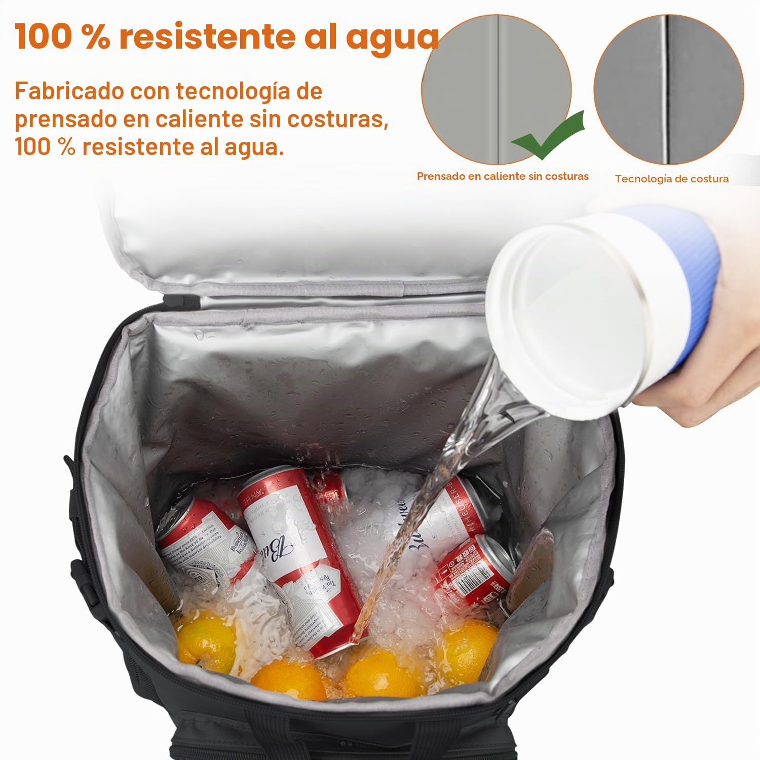 Hp hope Nevera mochila 43 l aislado bolsa de picnic bolsa de almacenamiento caliente nevera nevera mochila grande hombre y mujer para camping playa exterior viajes familia picnic barbacoa