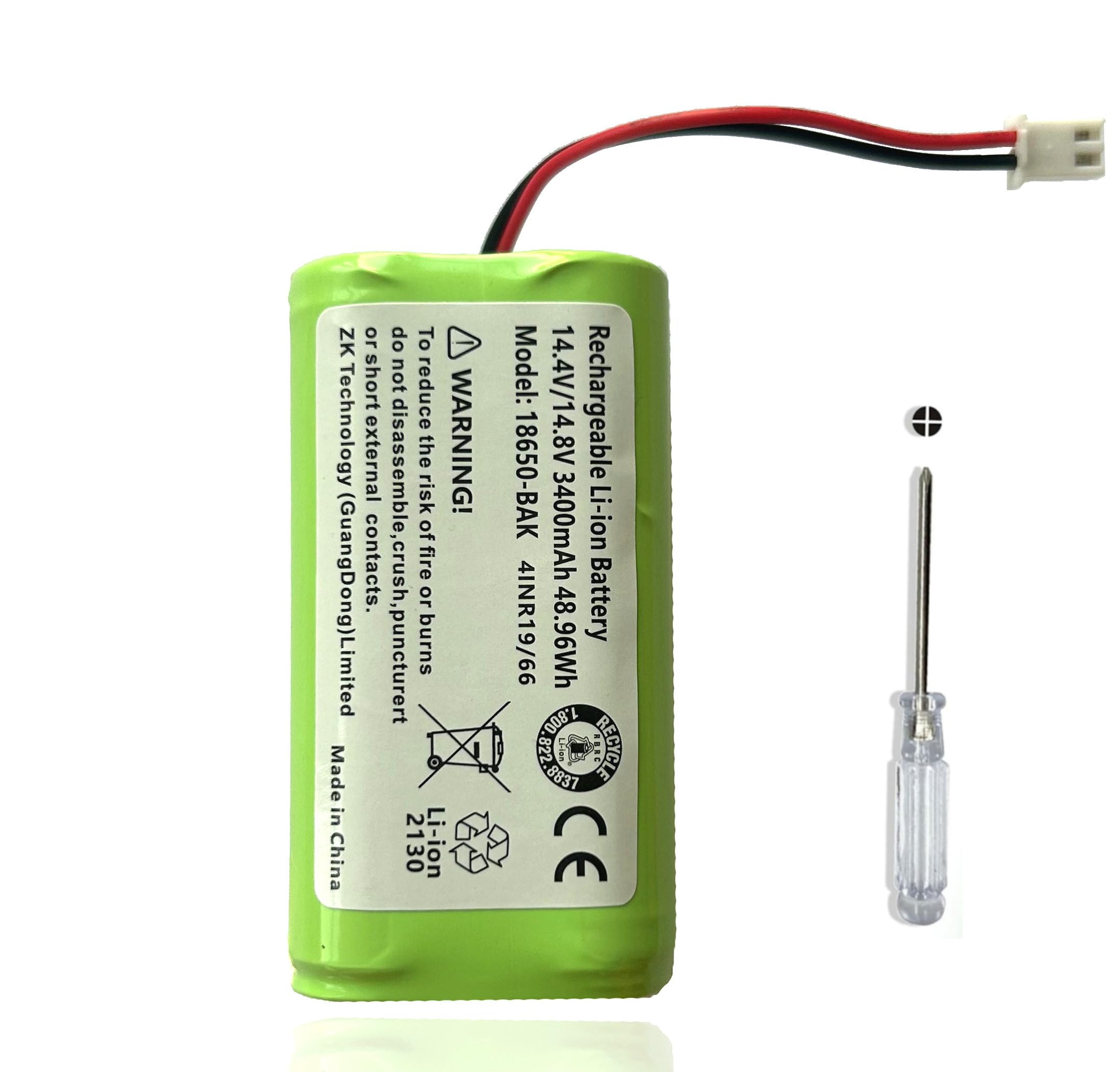 R75 Robot Vacuum Cleaner Battery RVBAT850 for Shark Ion Robot R75 R85 R761 RV761 RV850 RV1000S RV1000VL RV1001AE UR1000SR RV700_N RV720_N Vacuum Battery (2-Prong Connector,NOT for 3-Prong Connector)