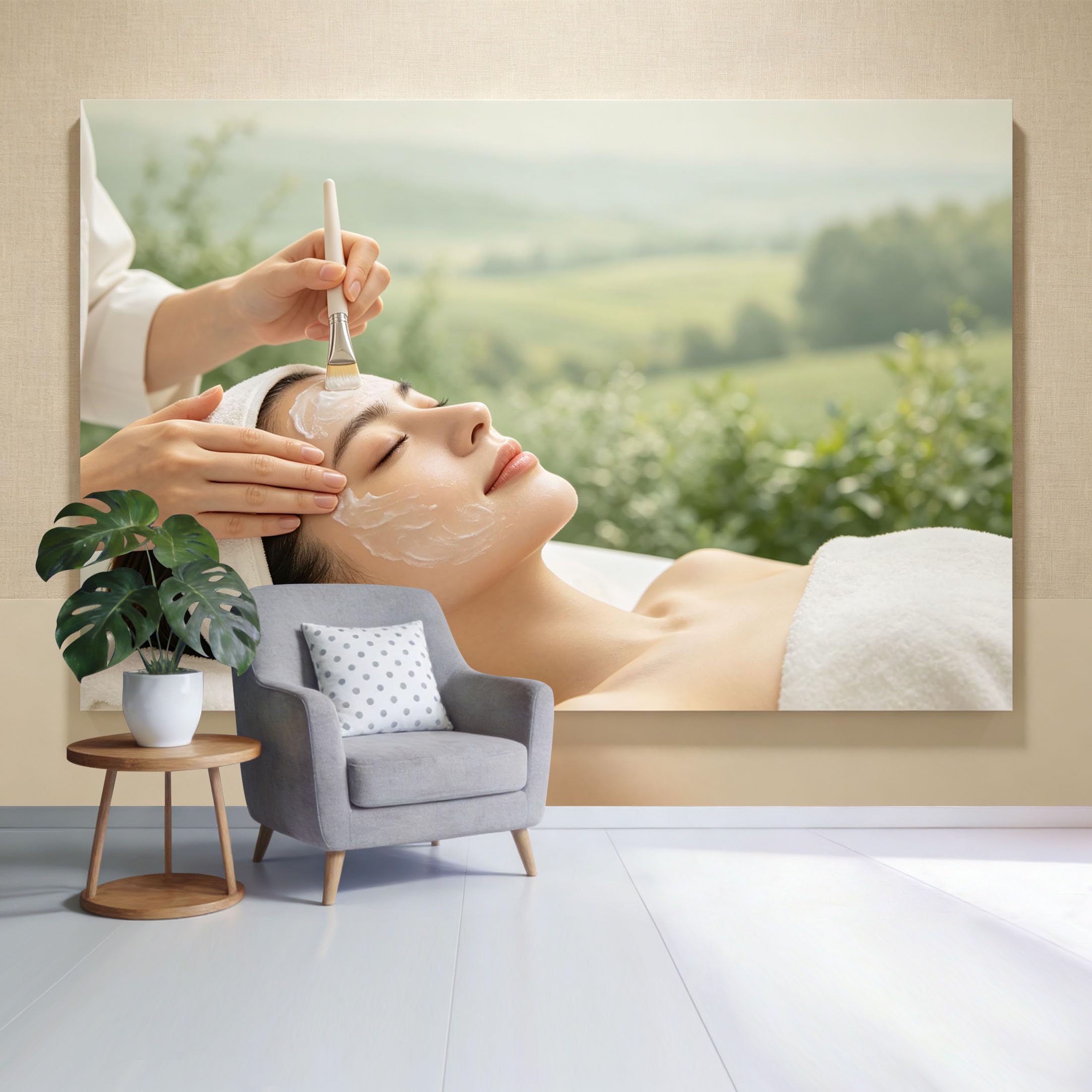 Custom Size Wall Mural Spa Facial Treatment Serenity Botanical Landscape SelfAdhesive Wall Fabric Removable Wallpaper for Home Office Decor