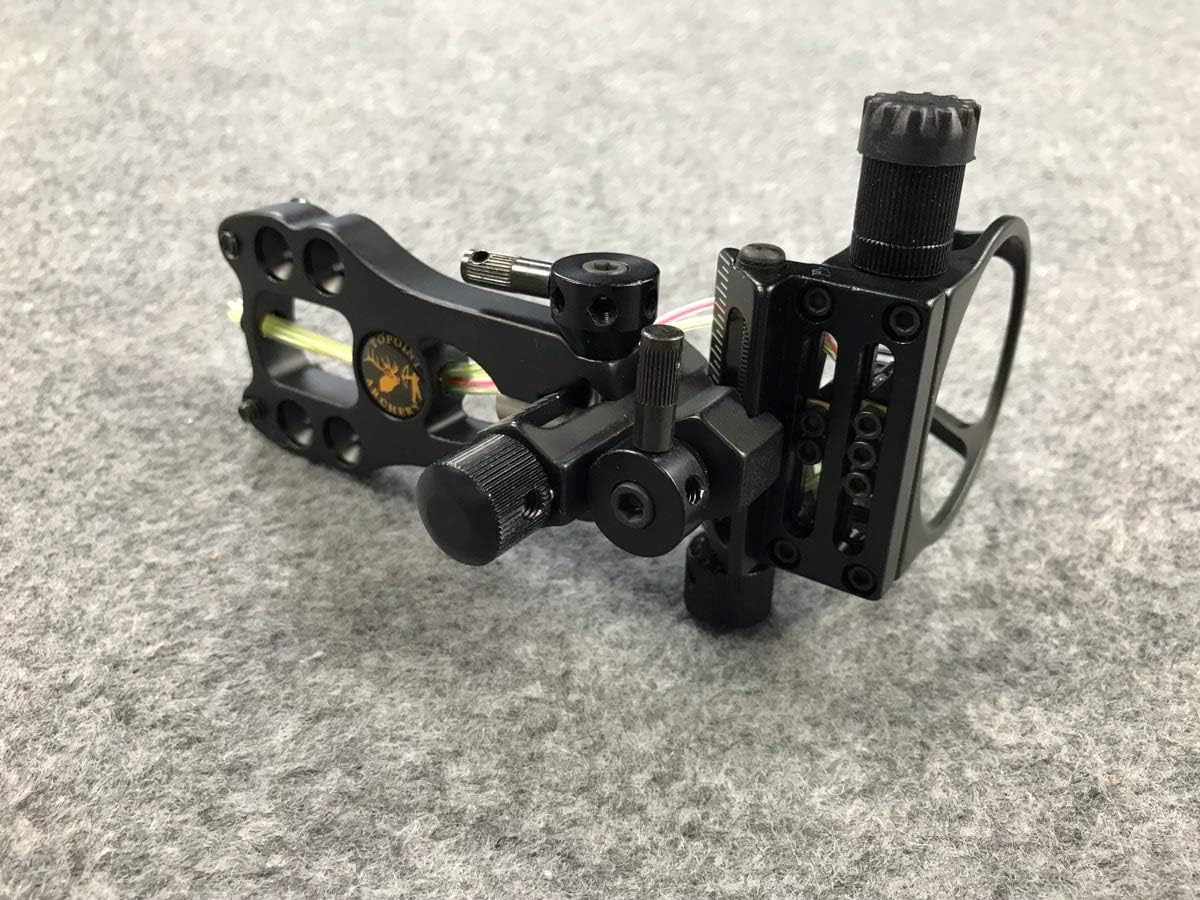 Archery Compound Bow Sight 5 Pins .019" Tool-Less Bow Sight with Micro Adjust Detachable Bracket LED Sight Light Left and Right Hand