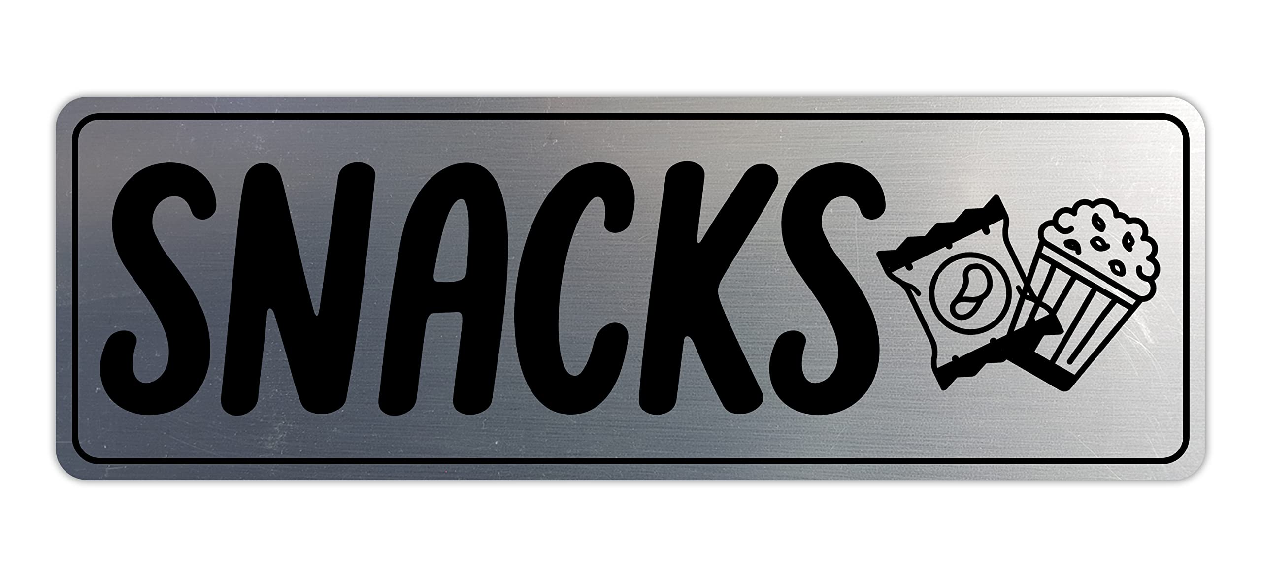 Signs ByLITA Standard Snacks Sign (Brushed Silver) - Small