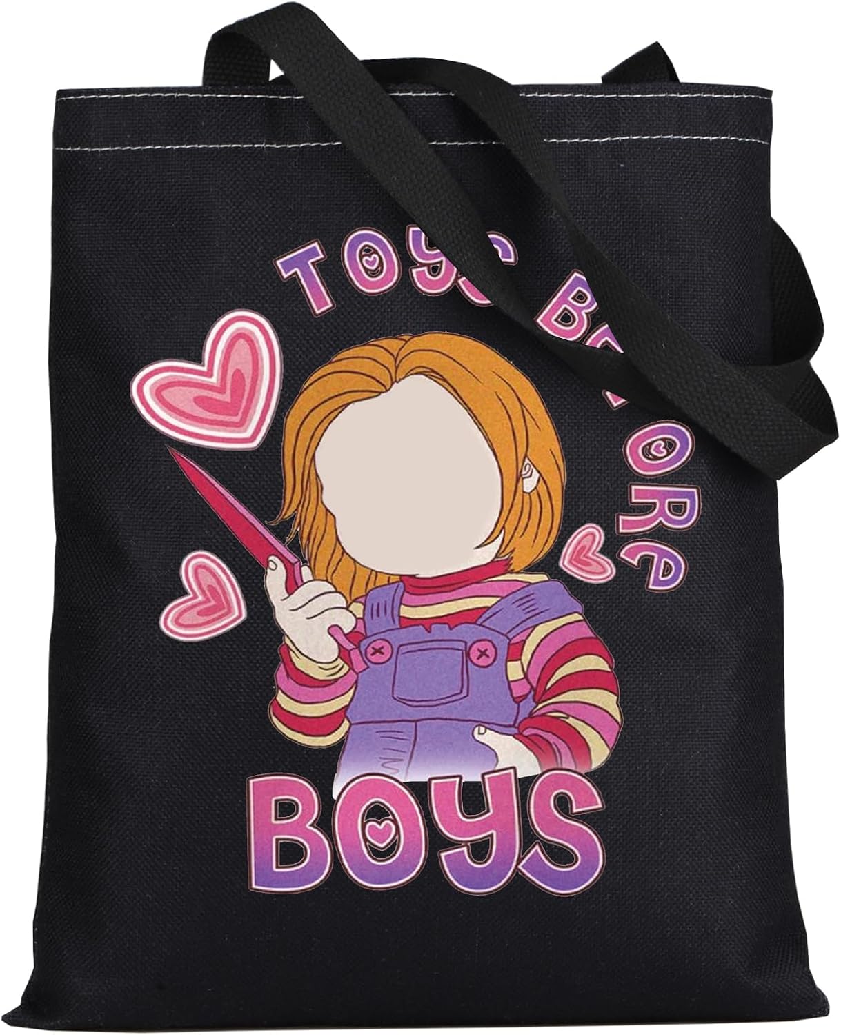 WZMPA Funny Killer Doll Canvas Tote Bag Murderous Toy Fans Gift Toys Before Boys Shoulder Bag Evil Doll Merch