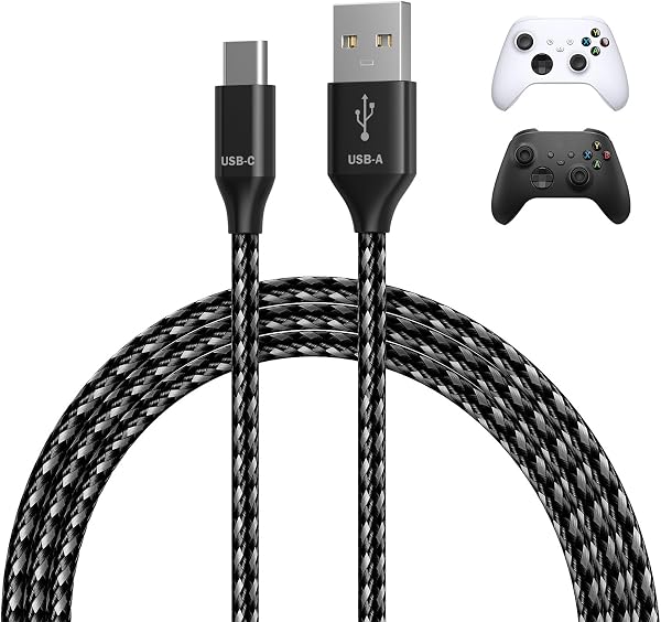 MMOBIEL USB-C Ladekabel für Xbox Controller 2er-Pack – 2m Geflochtenes Schnellladekabel – USB-A auf Type-C – 18W Schnellladen & 480Mbit/s Daten, Robust & Verhedderungsfrei - 1