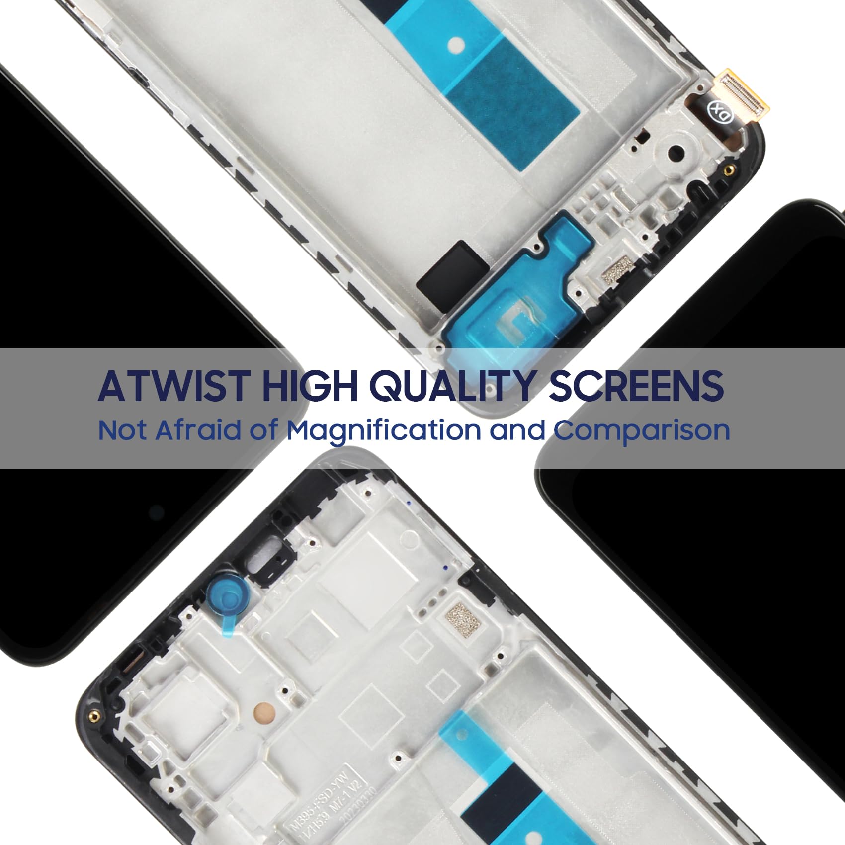 Reparo Pantalla LCD para Xiaomi Redmi Note 12 4G LCD Display para Redmi Note12 4G LCD Pantalla Touch Screen 23021RAAEG 23021RAA2Y 23027RAD4I Kit de Montaje (Negro con Marco)