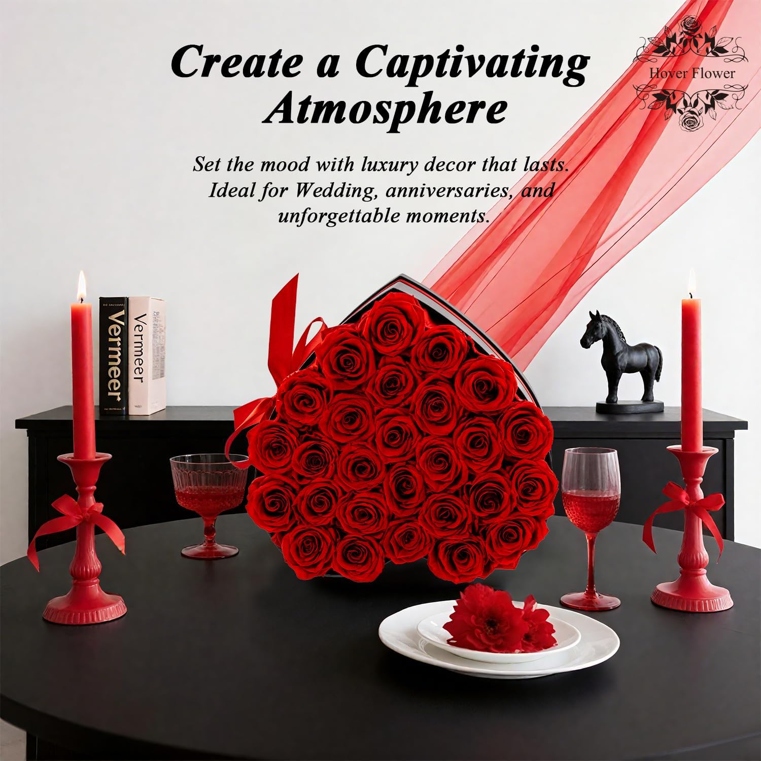 27 Forever Preserved Flowers in a Box, Vanlentines Day Gifts for Her, Eternal Roses Flowers for Delivery Prime, Birthday Gifts for Women Mom Grandma Wife (Red) - Image 6