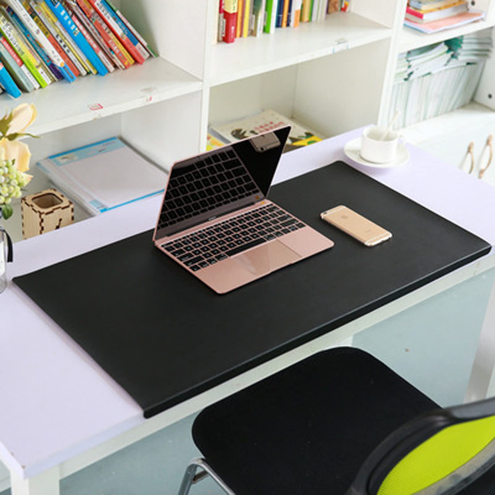 Sous-main de bureau en cuir synthétique souple, imperméable, résistant à l'huile, antidérapant, protection des bords de la table pour le bureau et la maison