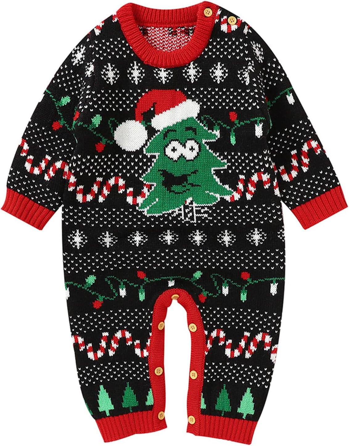 Pull de noël pour bébé, barboteuse, vêtements pour nouveau-né, garçons et filles, combinaison tricotée à manches longues, body chaud pour nourrissons, tenues de noël pour enfants, pulls en tricot, vêtements à la mode