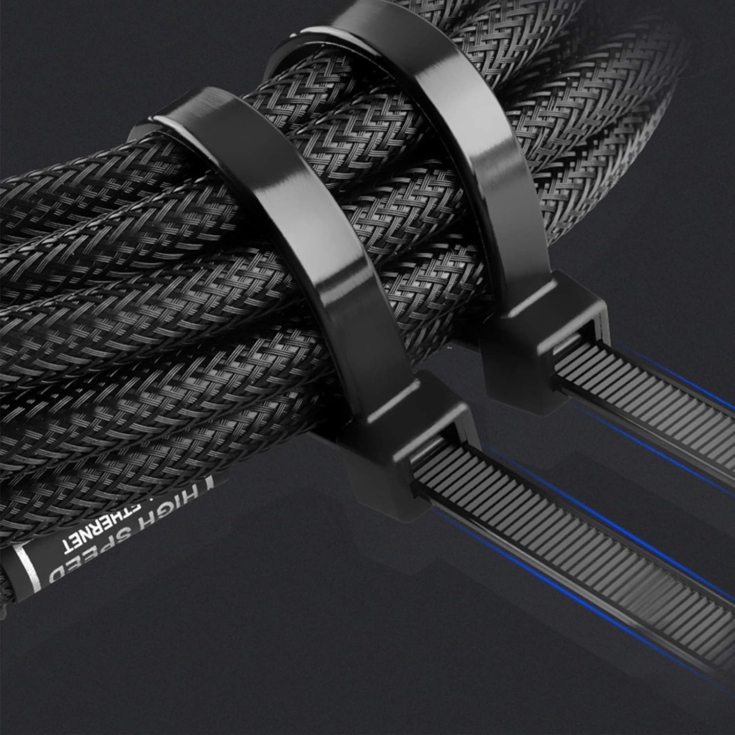 200Pcs 8Inch Heavy Duty Industrial Zip Toes,40lbs Tensile Strength Releasable Black Cable Ties, Reusable Zip Toes Tie Straps For Garden Plant Secure Vine, Home, Office Use