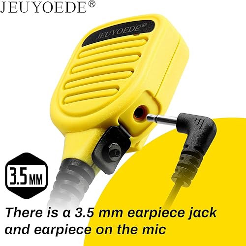 Miniatura 7 de Micrófono de radio impermeable con control remoto Walkie Talkie Micrófono con conector de audio de 0.138 in compatible con Motorola XPR3300 XPR3300e
