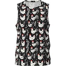 Laying Hens and Roosters Pattern Men's Basketball Jerseys Lightweight Rec Tanks Athletic Uniforms