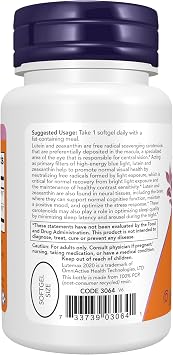 NOW Foods Supplements, Lutein & Zeaxanthin with 25 mg Lutein and 5 mg Zeaxanthin, 60 Softgels